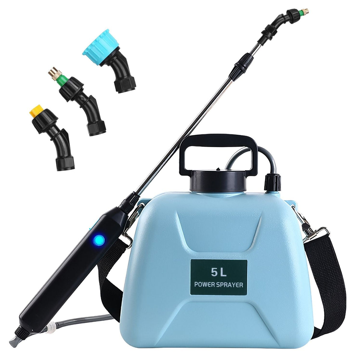 5L/1.3Gallon Electric Plant Sprayer Telescopic Rechargeable Garden Sprayer Automatic Handheld Sprayer with 3 Spray Spouts Shoulder Strap for Cleaning Sterilization - Renee Lane Company