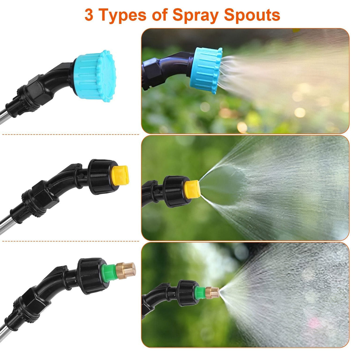 5L/1.3Gallon Electric Plant Sprayer Telescopic Rechargeable Garden Sprayer Automatic Handheld Sprayer with 3 Spray Spouts Shoulder Strap for Cleaning Sterilization - Renee Lane Company