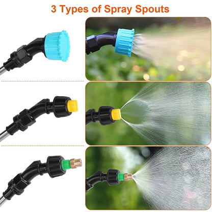 5L/1.3Gallon Electric Plant Sprayer Telescopic Rechargeable Garden Sprayer Automatic Handheld Sprayer with 3 Spray Spouts Shoulder Strap for Cleaning Sterilization - Renee Lane Company