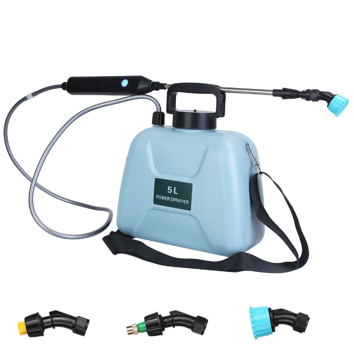 5L/1.3Gallon Electric Plant Sprayer Telescopic Rechargeable Garden Sprayer Automatic Handheld Sprayer with 3 Spray Spouts Shoulder Strap for Cleaning Sterilization - Renee Lane Company