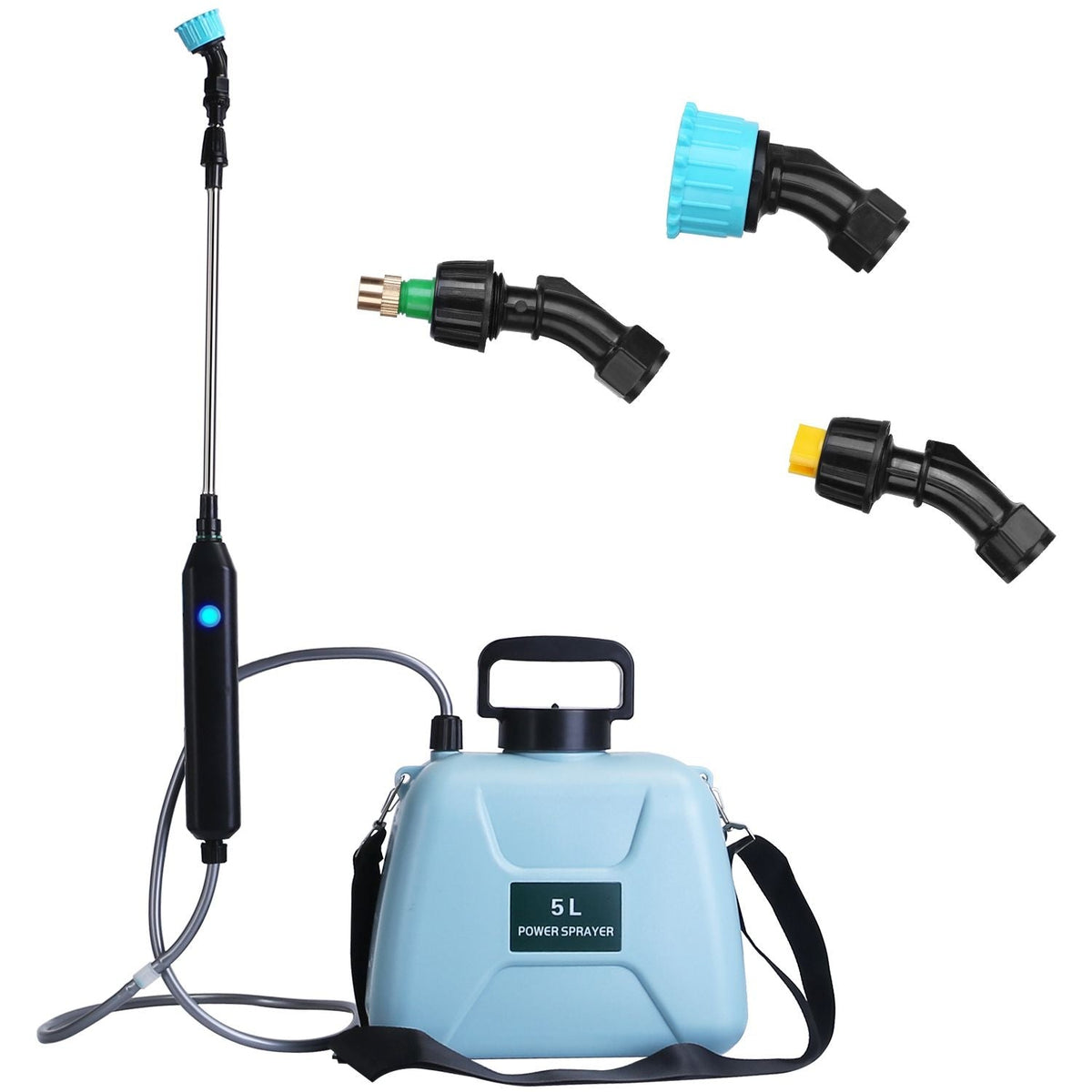 5L/1.3Gallon Electric Plant Sprayer Telescopic Rechargeable Garden Sprayer Automatic Handheld Sprayer with 3 Spray Spouts Shoulder Strap for Cleaning Sterilization - Renee Lane Company