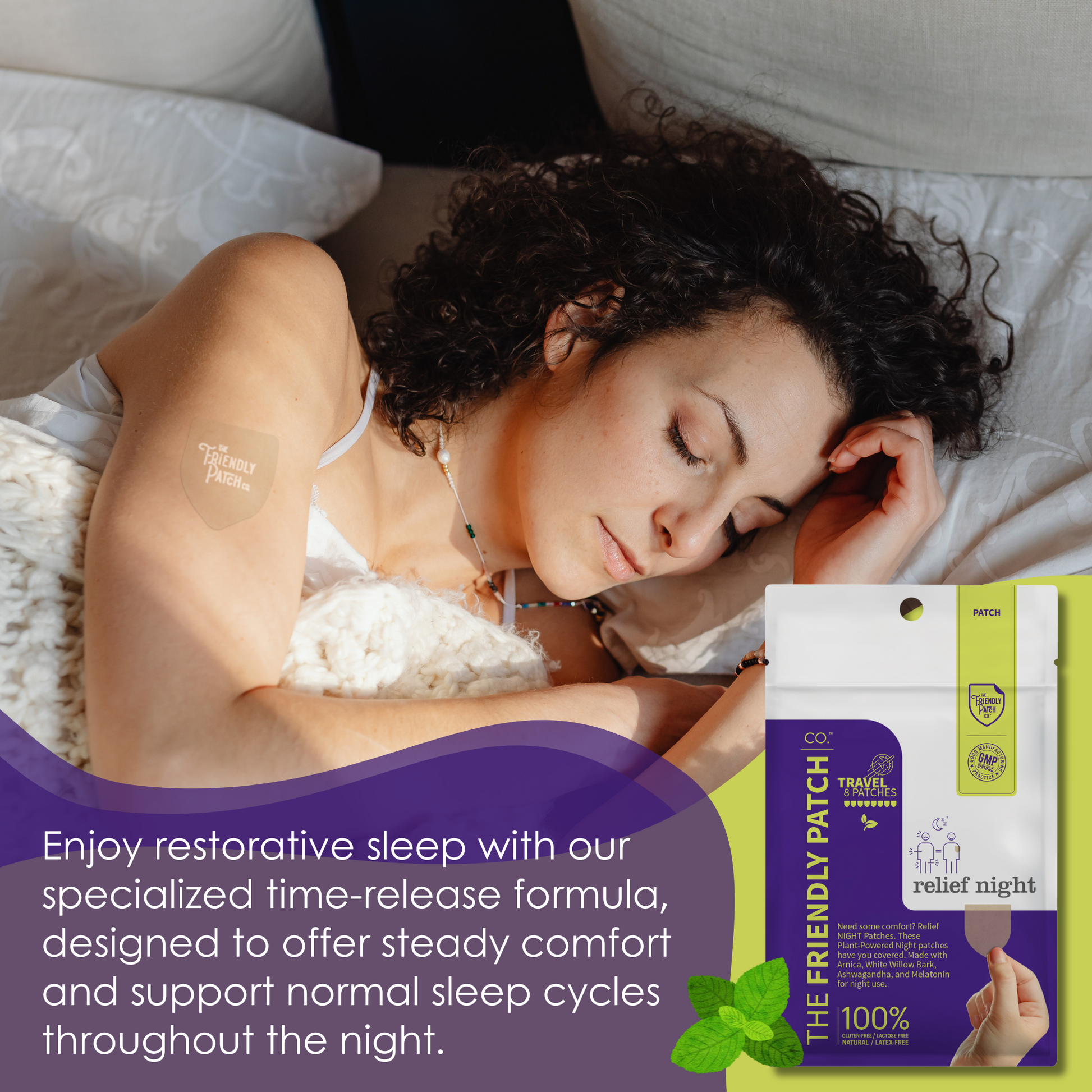 Relief Night Pain Patches: Arnica & Melatonin for Soreness & Sleep - 8 Pack - Renee Lane Company