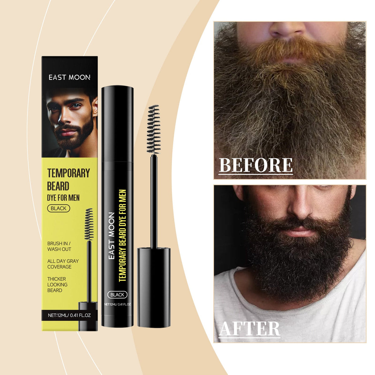 Men's Beard And Eyebrow Dye Black
