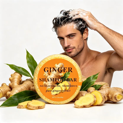Round Label Ginger Shampoo Bar