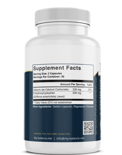 Dietary supplement bottle back label with Supplement Facts and 30 servings