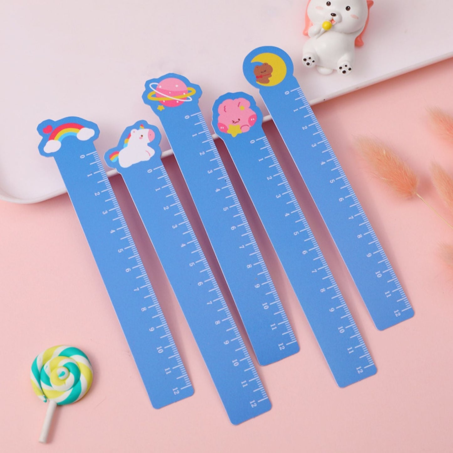 5pcs Cute Animal Ultra-thin Soft Ruler Combination 1.1-6 Inches PP Material - Renee Lane Company