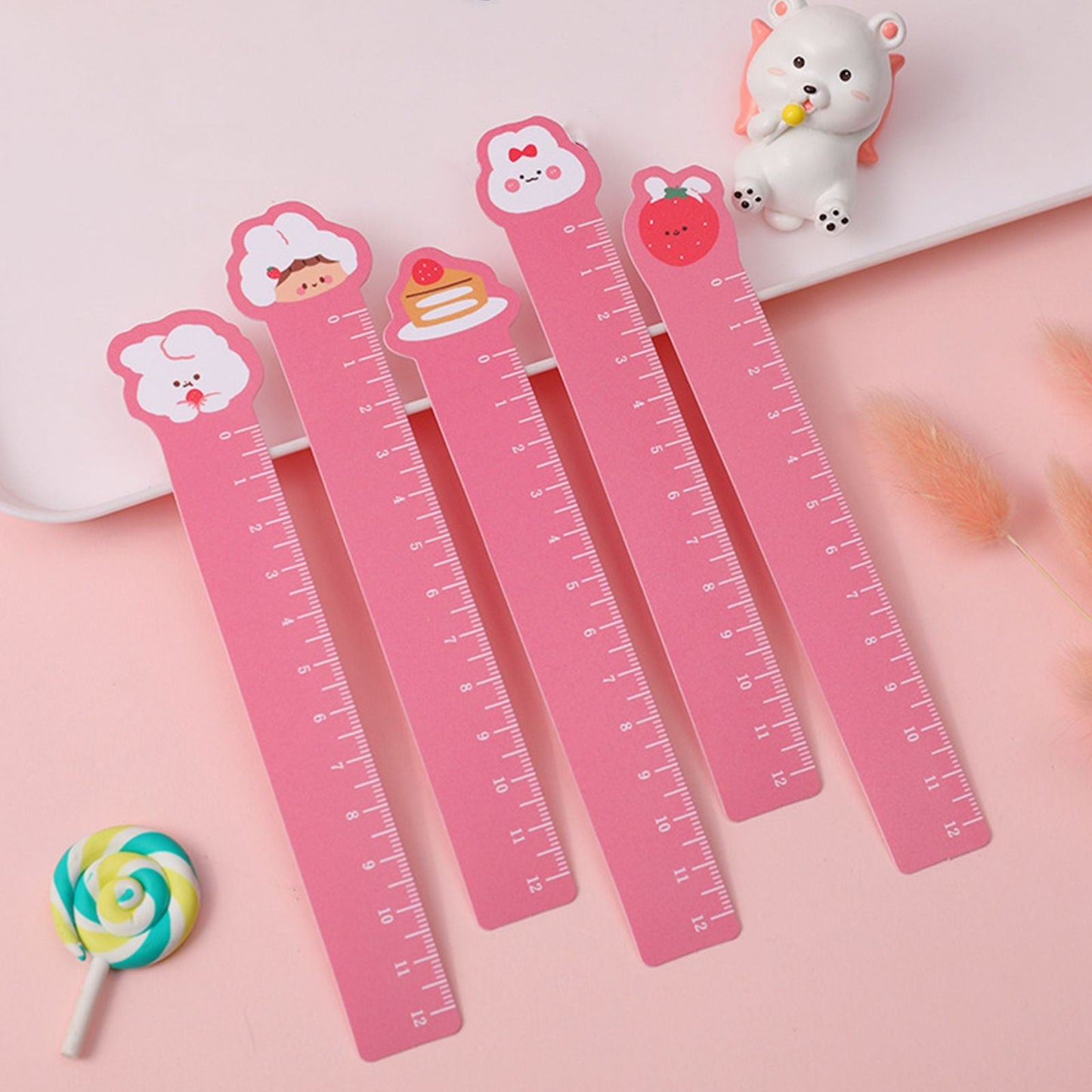 5pcs Cute Animal Ultra-thin Soft Ruler Combination 1.1-6 Inches PP Material - Renee Lane Company