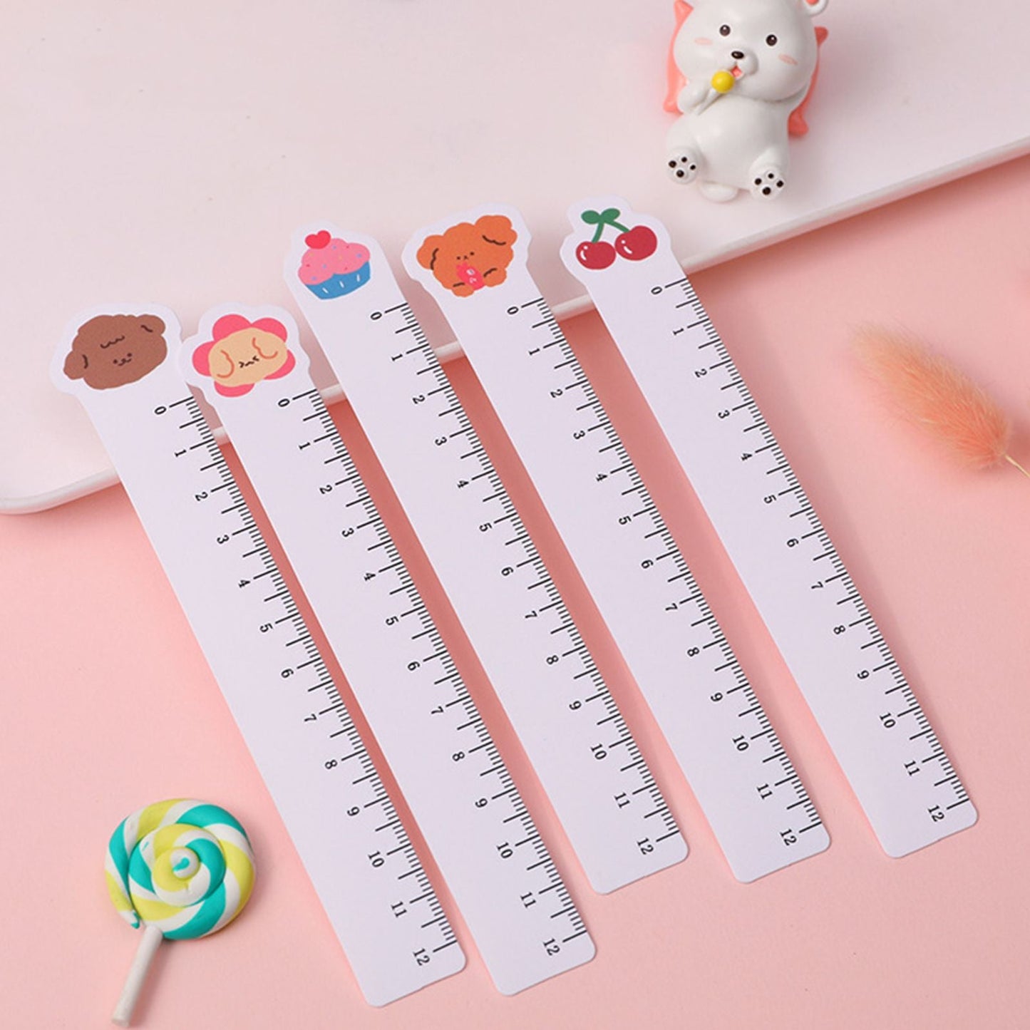 5pcs Cute Animal Ultra-thin Soft Ruler Combination 1.1-6 Inches PP Material - Renee Lane Company
