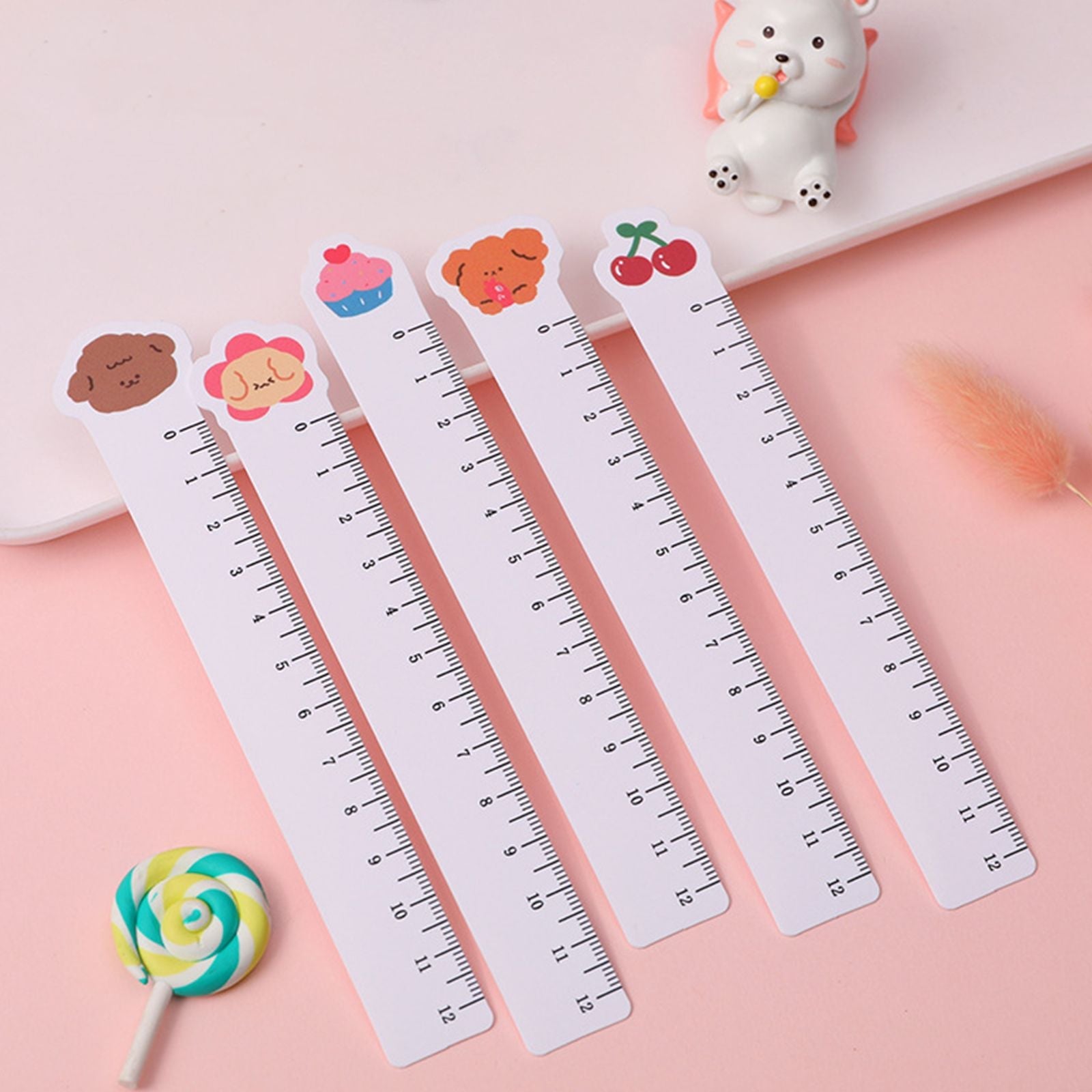 5pcs Cute Animal Ultra-thin Soft Ruler Combination 1.1-6 Inches PP Material - Renee Lane Company