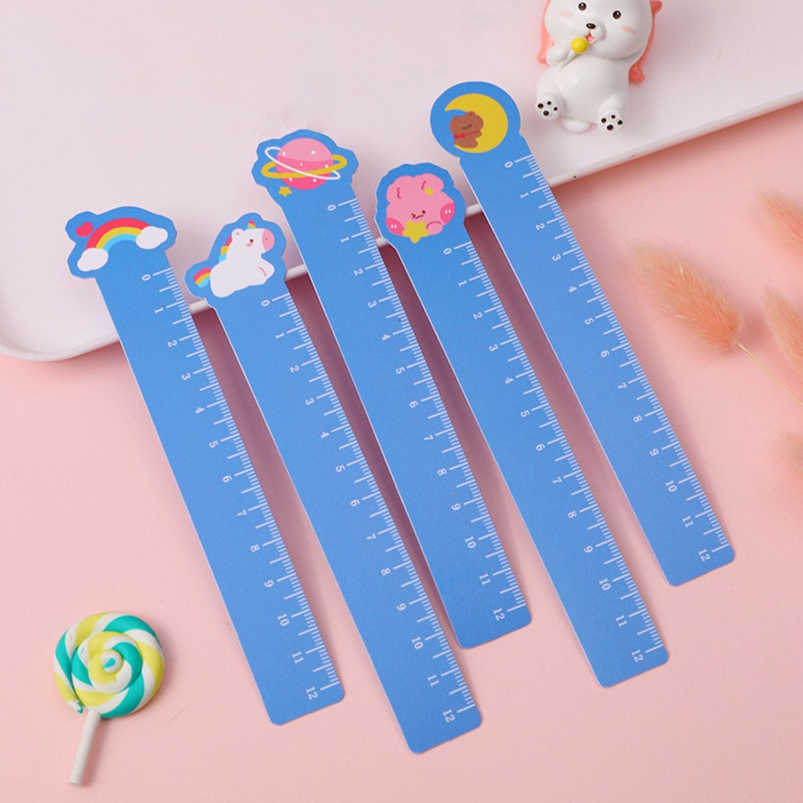 5pcs Cute Animal Ultra-thin Soft Ruler Combination 1.1-6 Inches PP Material - Renee Lane Company