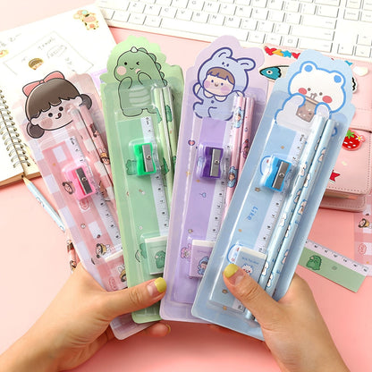 5pcs/Set Cartoon Pencil Set Pencil Funny Writing Tool For Office School - Renee Lane Company