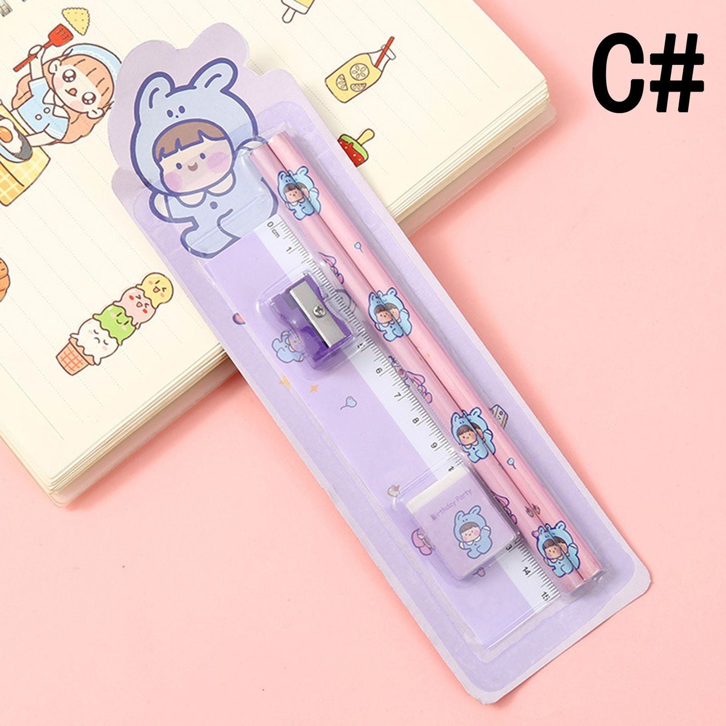 5pcs/Set Cartoon Pencil Set Pencil Funny Writing Tool For Office School - Renee Lane Company