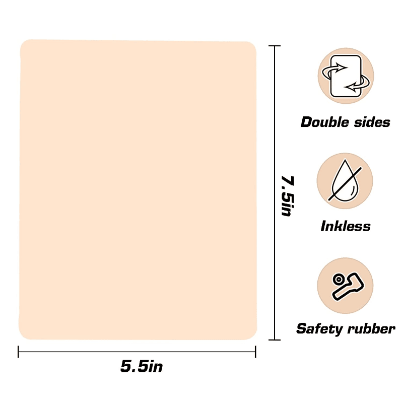 5pcs Soft Silicone Pads for Tattoo and Microblading Practice - Double Permanent Makeup Fake Tattoo Beginner Practice Accessories - Renee Lane Company