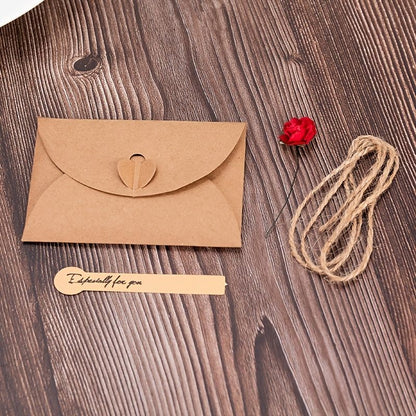 5pcs/set 3D Kraft Paper Envelope Card Flower Bandage Art Envelope Vintage Wedding Supplies - Renee Lane Company