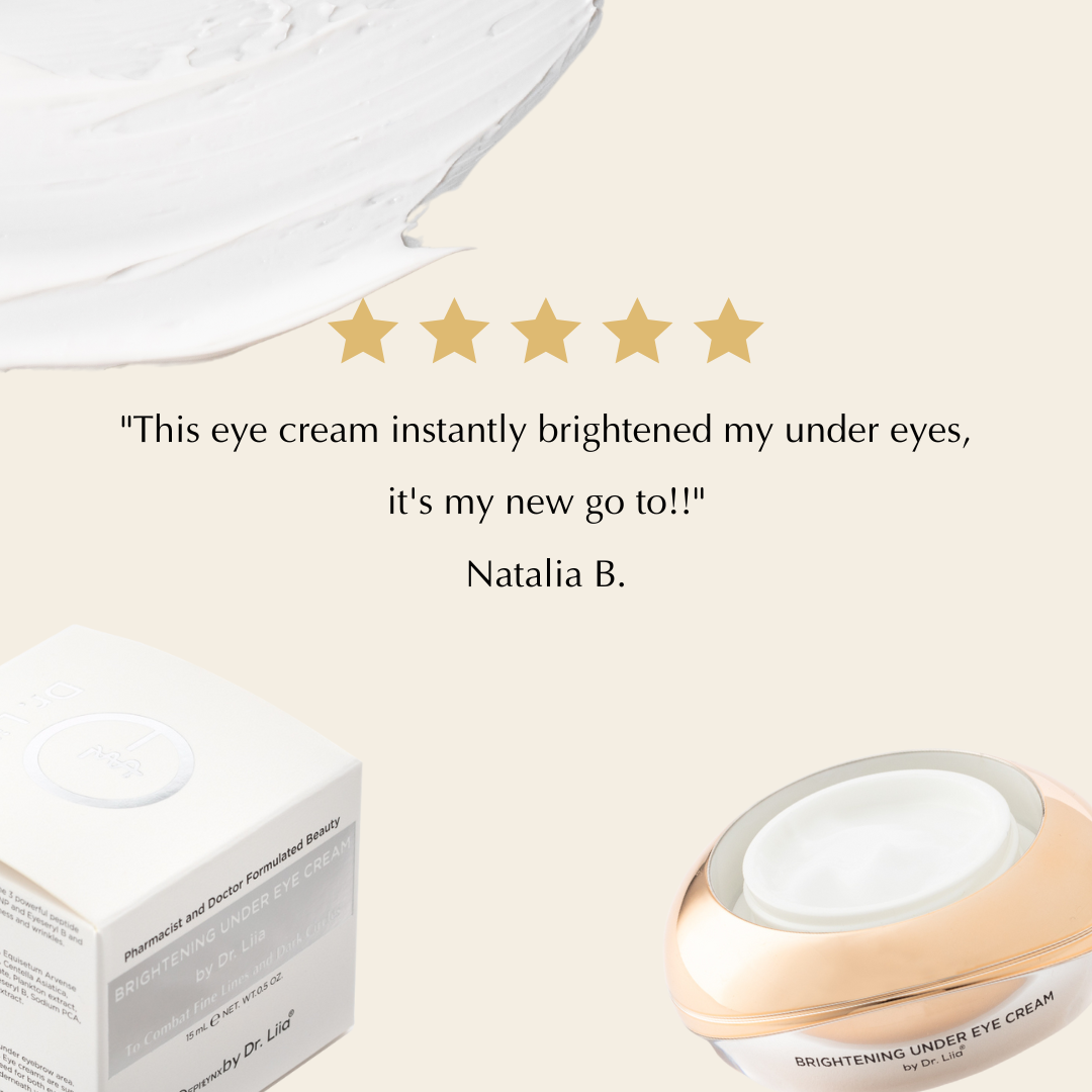 Under eye cream jar with white cream smear and boxed package.
