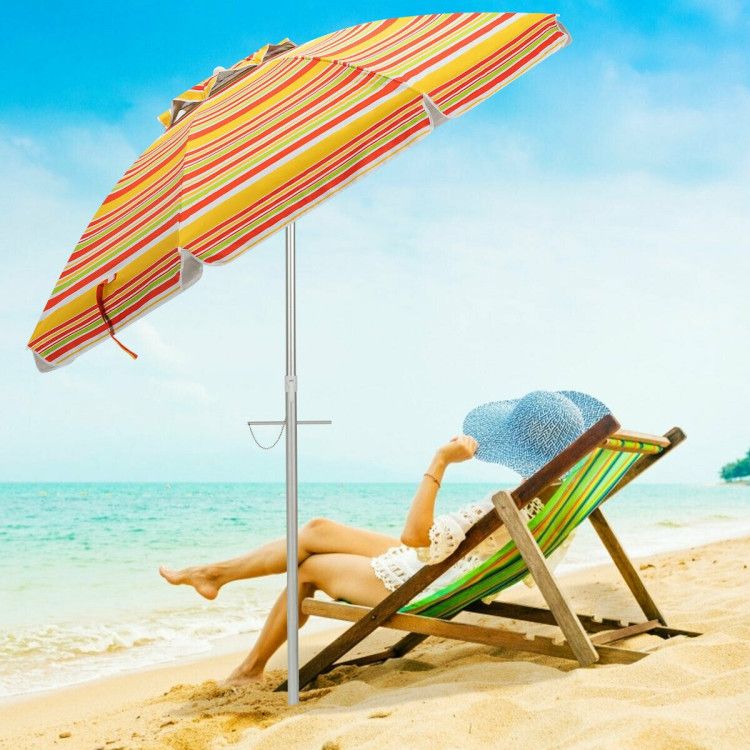 6.5 Feet Beach Umbrella with Carry Bag without Weight Base - Renee Lane Company