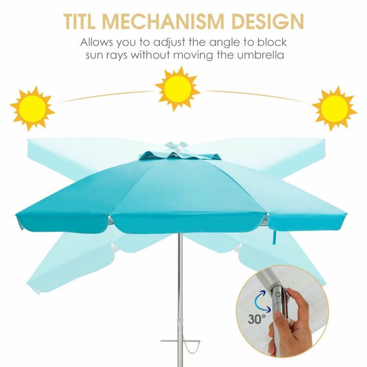 6.5 Feet Beach Umbrella with Carry Bag without Weight Base - Renee Lane Company