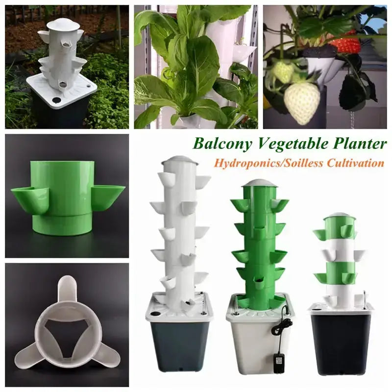 6 Layers 18 Plants Sites NFT Hydroponics Growing System Vertical Tower Gardern Greenhouse Kit for Leaf Vegetables - Renee Lane Company