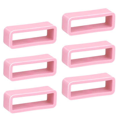 6 PCS Silicone Watch Band Loops 18mm Watch Strap Holder Watch Strap Loops Fastener Rings Light Pink Watch Band Keepers Replacement Watch Band Strap Loops for Smart Sport Watch Band Holder - Renee Lane Company