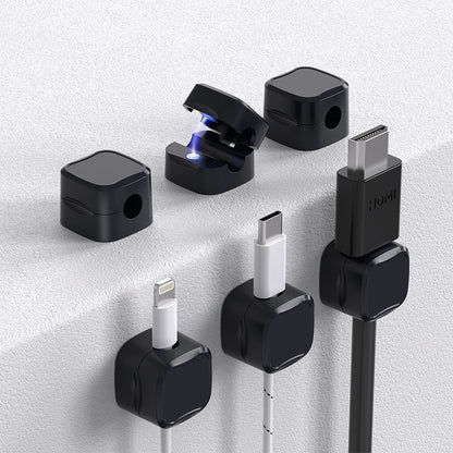 6 Pack Magnetic Cable Clips Cord Holder Under Desk Cable Management AORUICN Adhesive Wire Holder Keeper Organizer for Home Office Desk Phone Car Wall Desktop Nightstand - Renee Lane Company