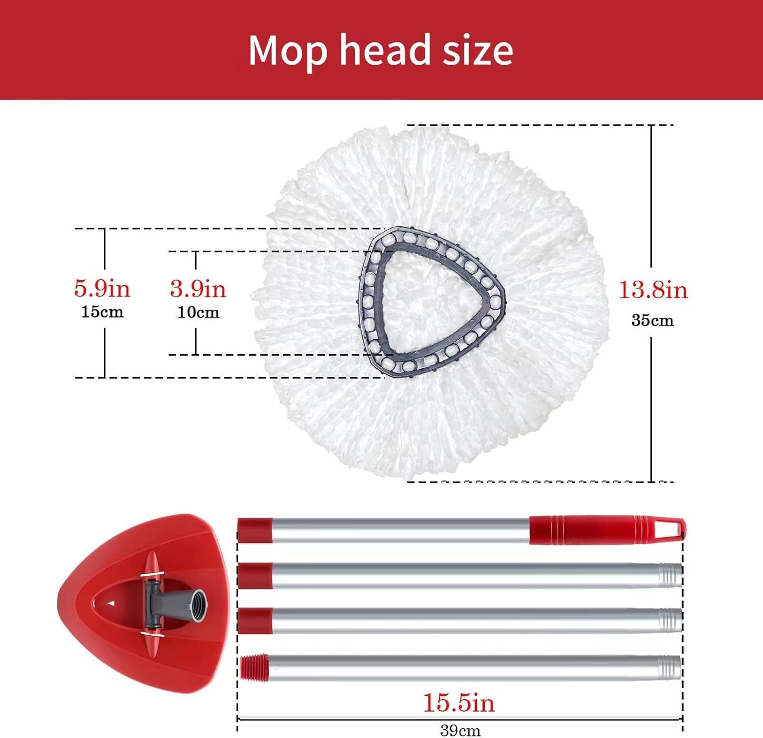 6 Pack O Cedar Spin Mop Replacement Mop HeSpin Mopd, Spin Mop Replacement Microfiber Mop Head, 360 Degree Easy Wringing Dust Mop Head with One Base and One Handle - Renee Lane Company