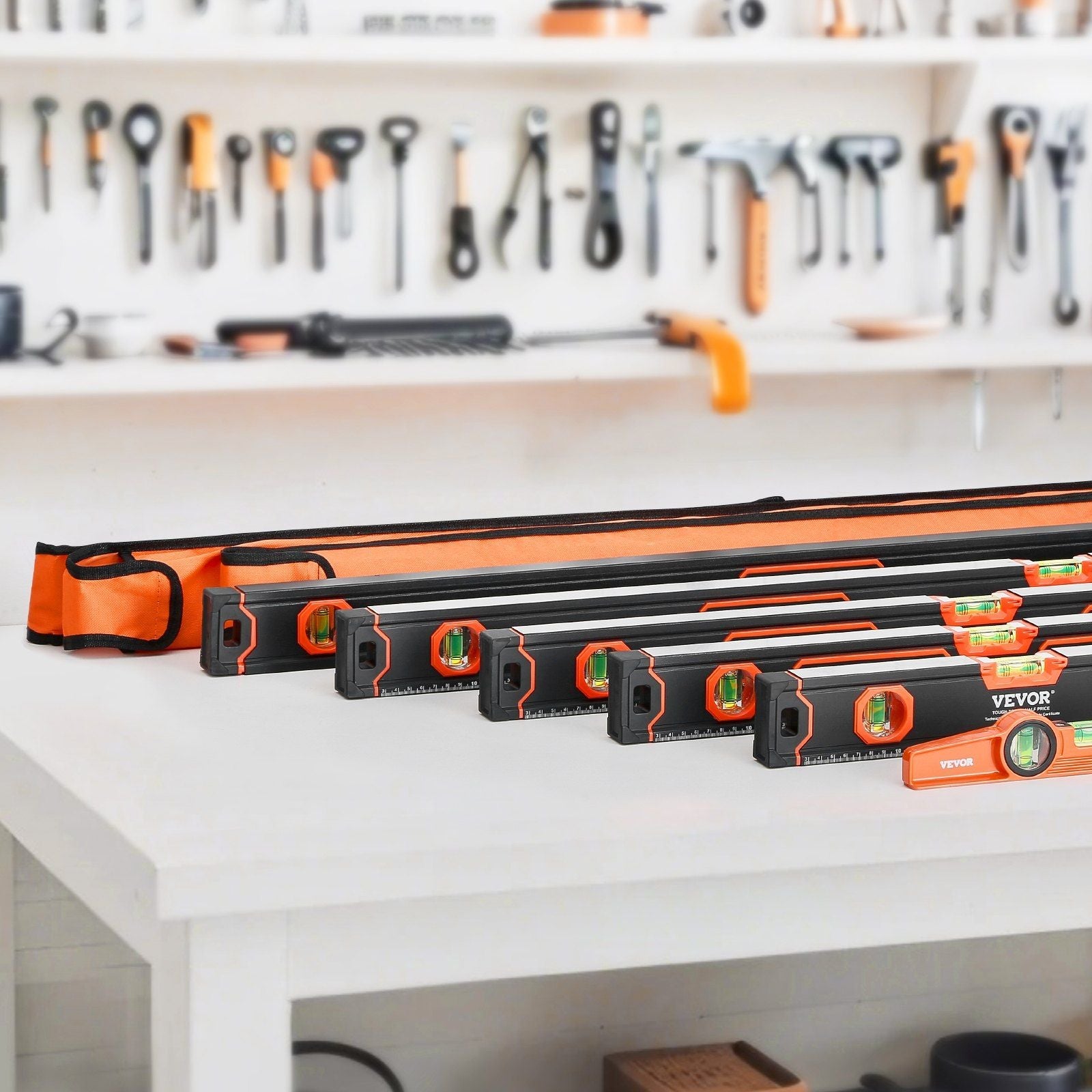 6-Piece Torpedo Level, 78/48/32/24/16/10 Inch All Magnetic Levels Set, Bubble Vials Ruler for 45/90/180 Degree, Aluminum Alloy Magnetic Box Leveler Tool, Shock-Resistance, SAE and Metric Scale - Renee Lane Company