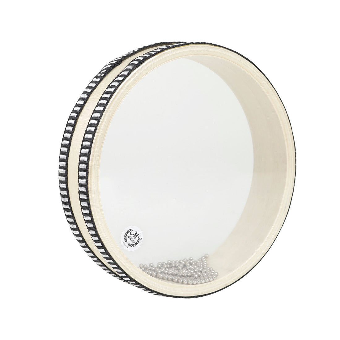 6-inch double-sided transparent wooden black edged wave drum instrument - Renee Lane Company