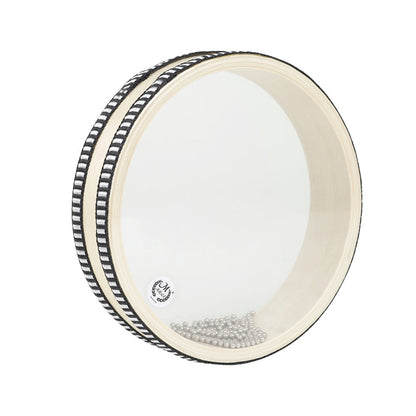 6-inch double-sided transparent wooden black edged wave drum instrument - Renee Lane Company