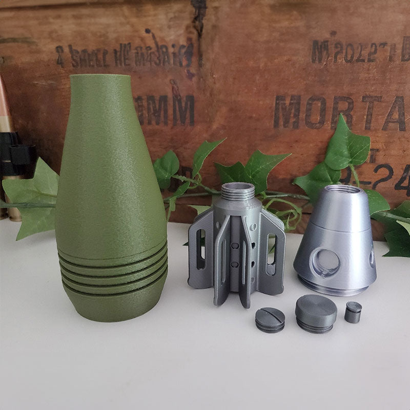 60mm Mortar Shell M2 Pen Holder - Realistic 3D Printed Replica for Office Desk, Home Study Assembly, Storage & Decoration Gift - Renee Lane Company