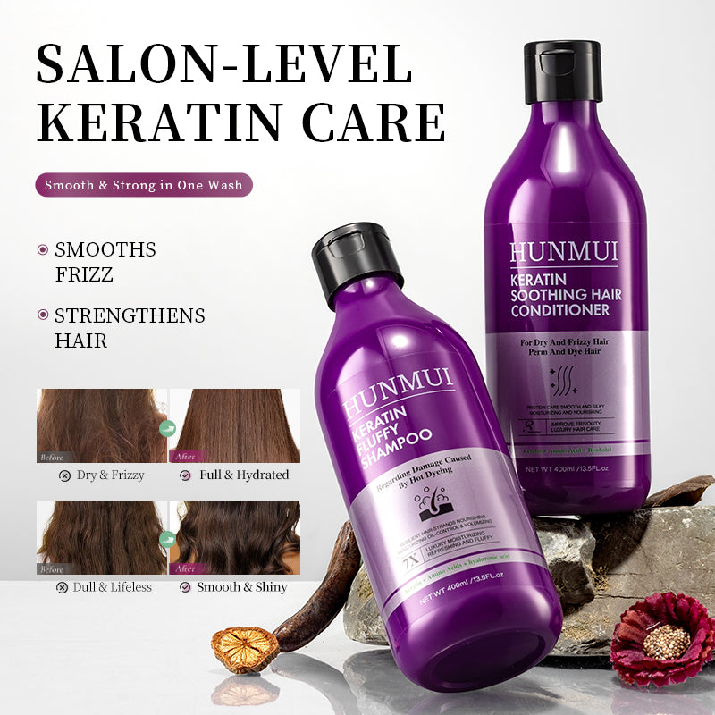 HUNMUI Keratin Hair Conditioner And Shampoo 400ml