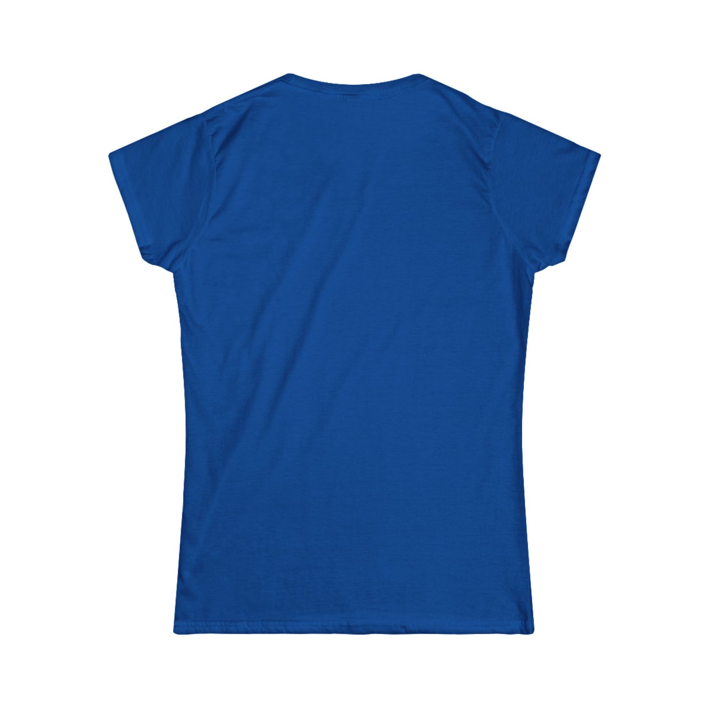Royal blue crew-neck T-shirt with short sleeves, front view.