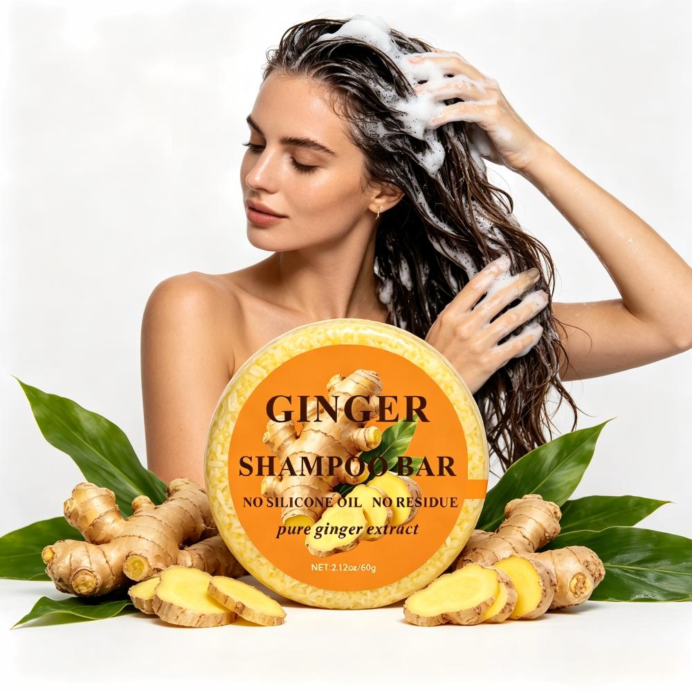 Round Label Ginger Shampoo Bar