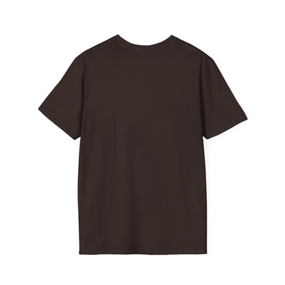 Dark crew neck T-shirt, plain front with no graphic
