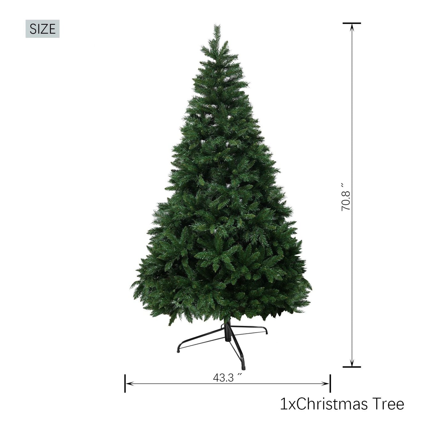 6FT Christmas Tree with 7-layer & 976 branch tips, Premium Flame-Retardant PVC - Renee Lane Company
