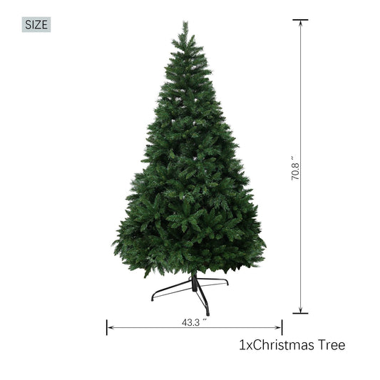6FT Christmas Tree with 7-layer & 976 branch tips, Premium Flame-Retardant PVC - Renee Lane Company