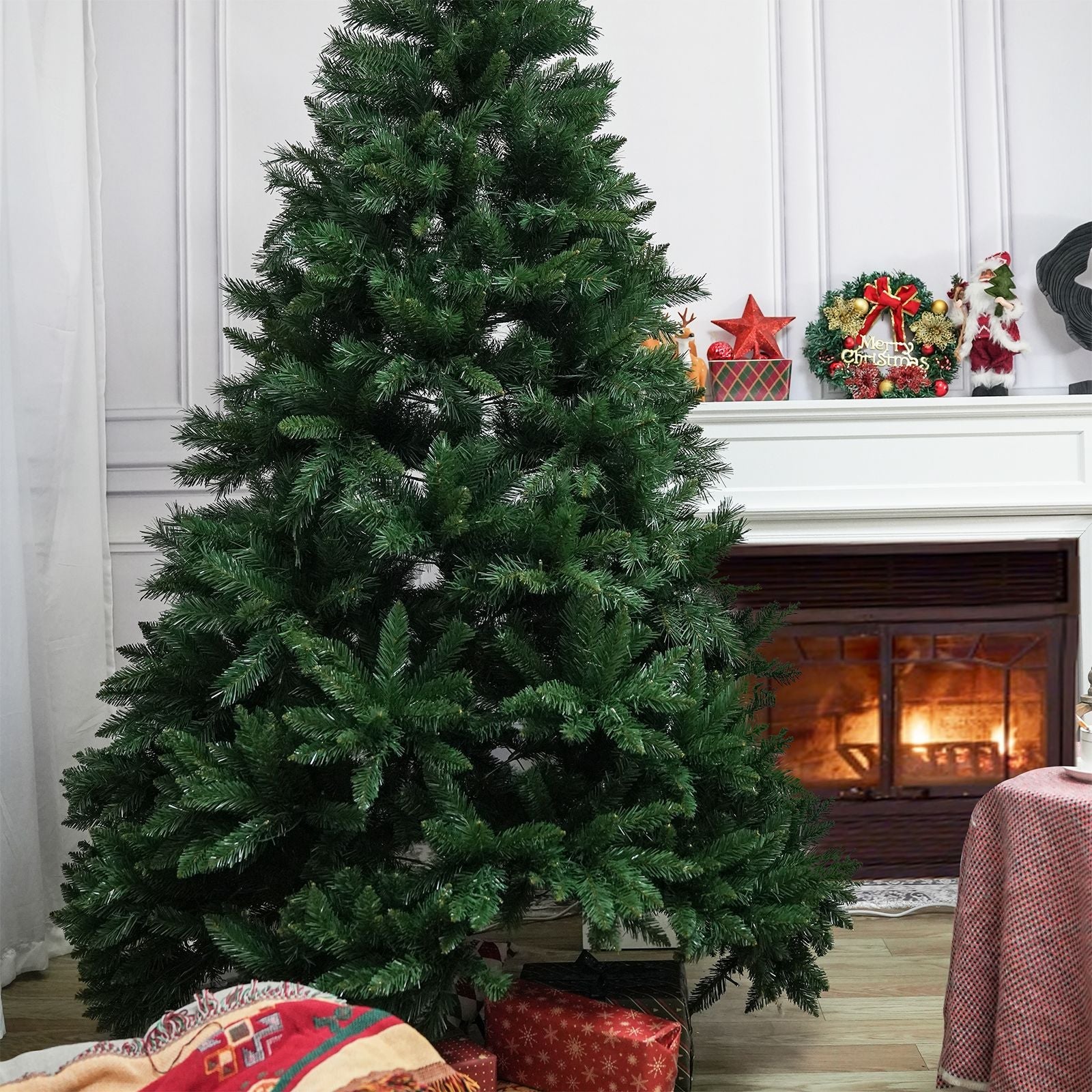 6FT Christmas Tree with 7-layer & 976 branch tips, Premium Flame-Retardant PVC - Renee Lane Company
