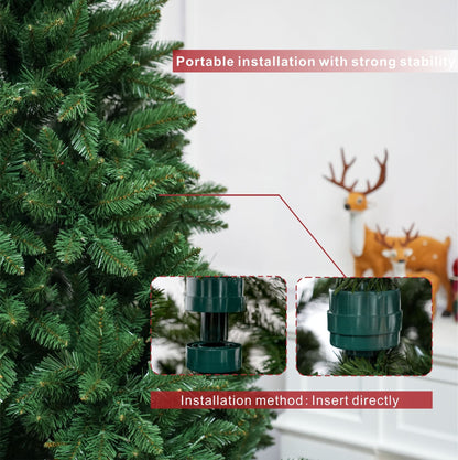 6FT Classic Christmas Tree with 1204 Branch Tips, Flame-Retardant PVC, Environmentally Friendly Artificial - Renee Lane Company