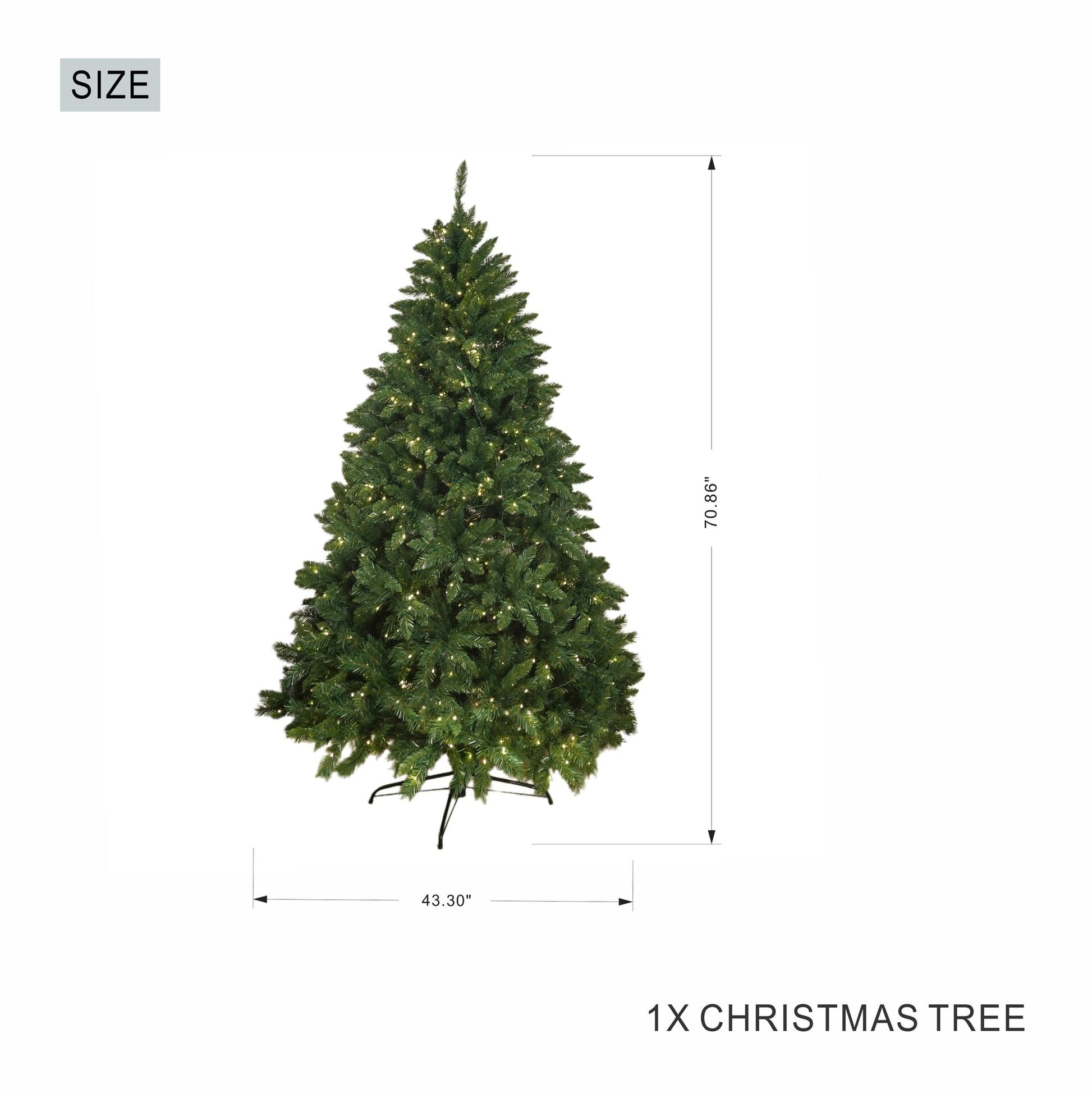 6FT Classic Style Christmas Tree with 450 Warm White LED Lights and 8 Functions - Renee Lane Company