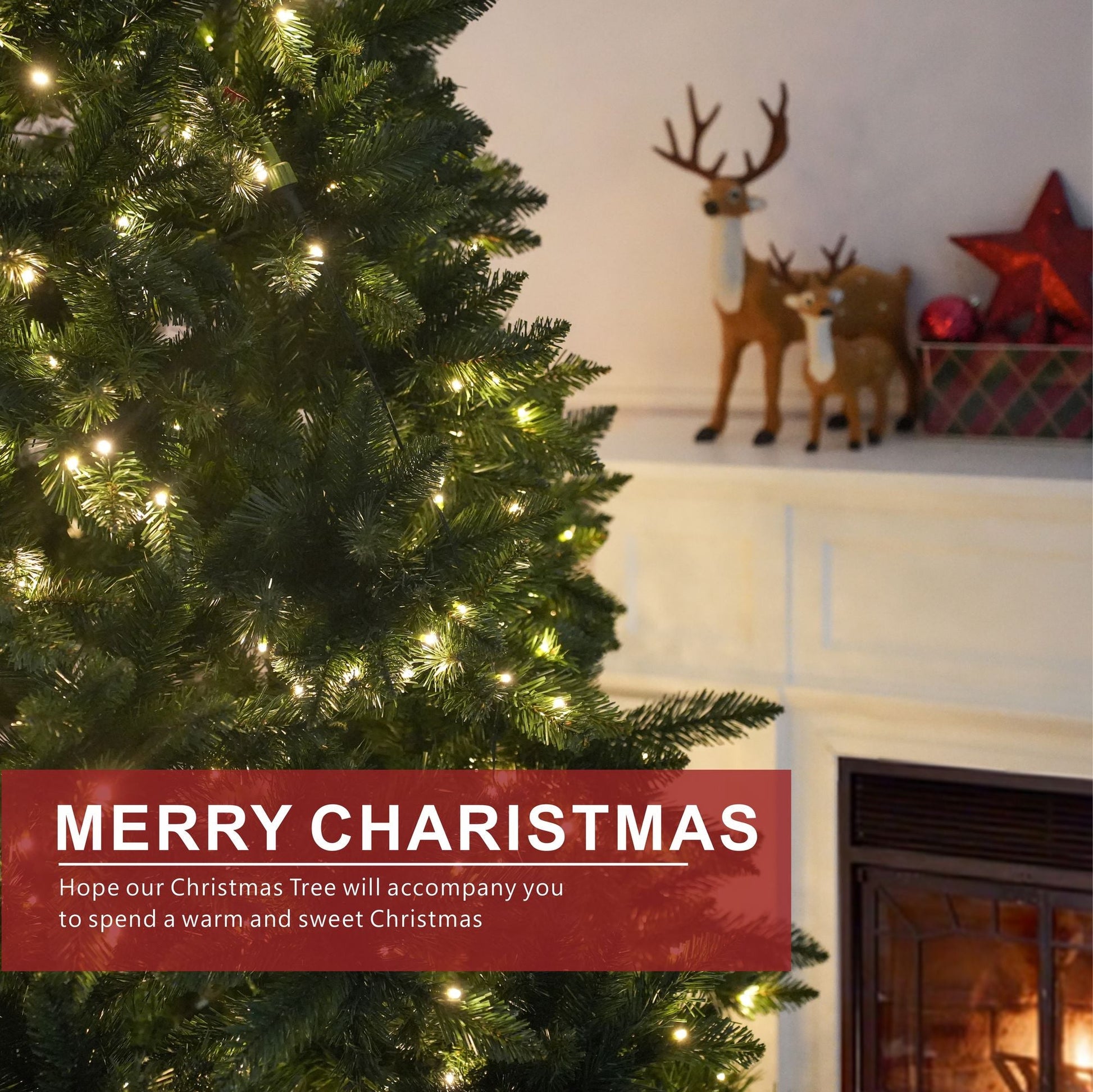 6FT Classic Style Christmas Tree with 450 Warm White LED Lights and 8 Functions - Renee Lane Company