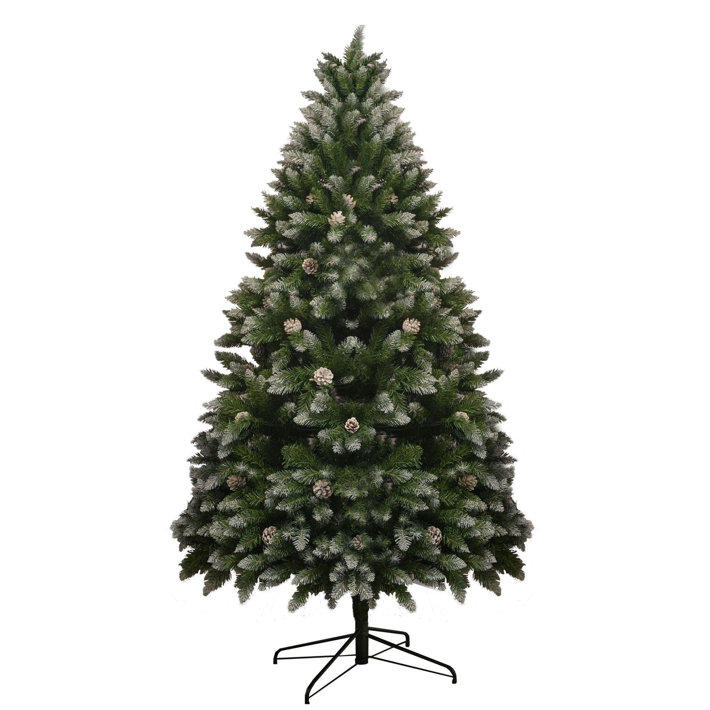 6FT PVC Christmas Tree, 883 Snow-Covered Branches Tips with Pinecones, Environmentally Friendly Artificial - Renee Lane Company