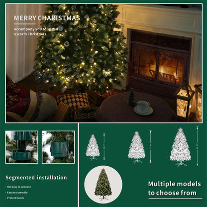 6FT Snow-Frosted Christmas Tree with Pine Cones and 400 Warm White LED Lights - Renee Lane Company