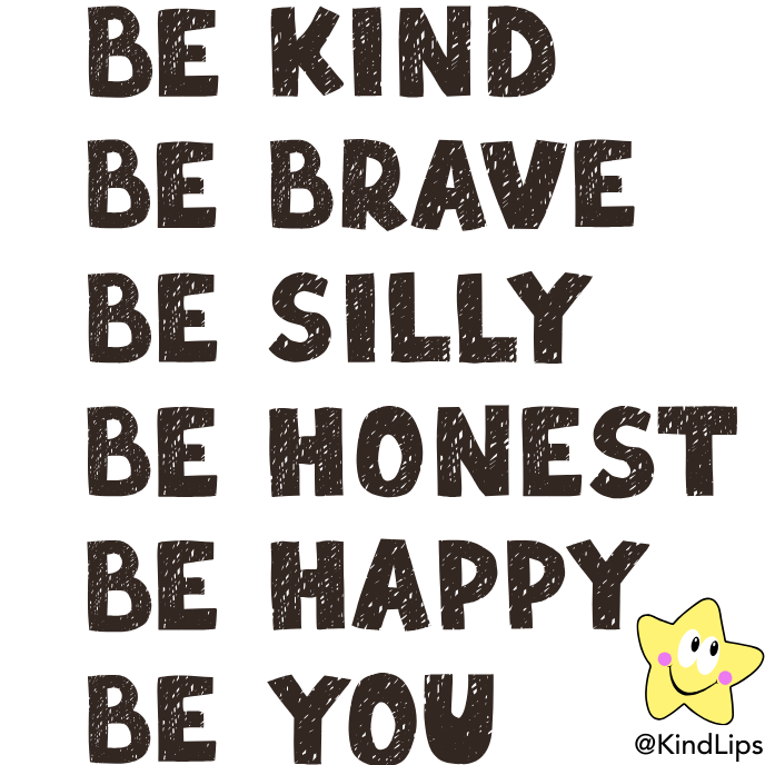 Post-it notes set with stacked 'BE KIND, BE BRAVE' and more slogans