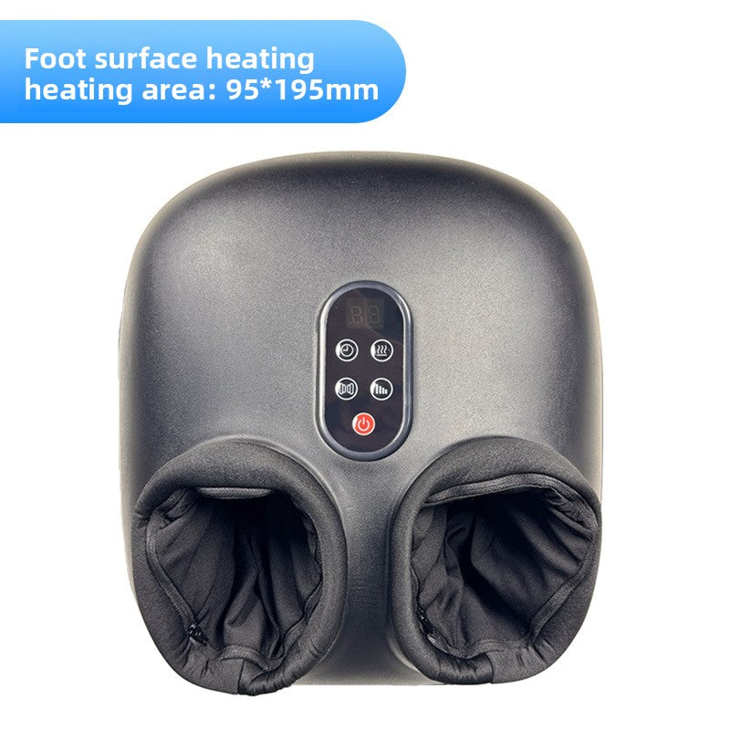 Foot massager with two cushioned toe wells and central control panel