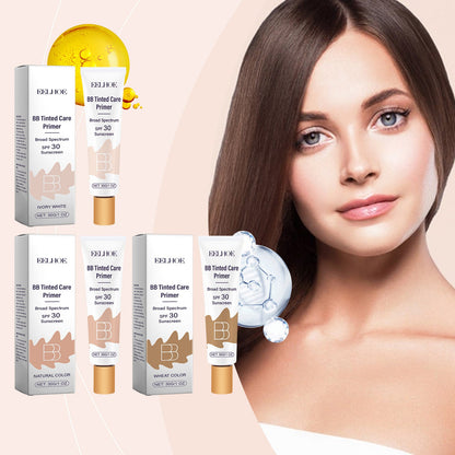 Sunscreen BB cream tube and boxes, Ivory White shade, SPF 30