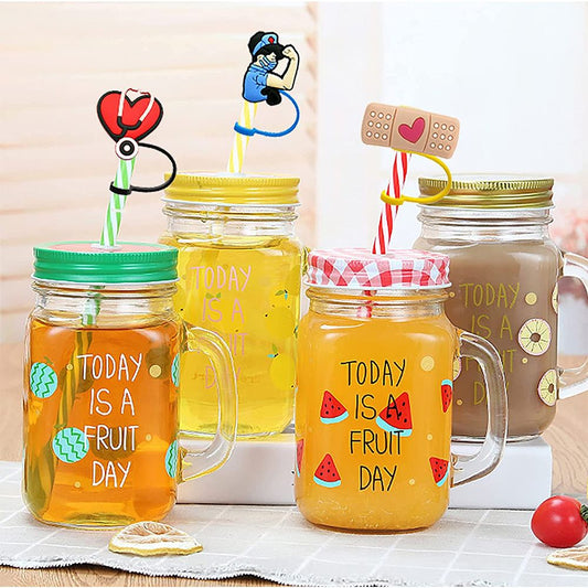 6pcs Reusable Nurse Theme Straw Covers - Dust-Proof Silicone Tips for 7-8 mm Straws - Easy to Clean and Convenient - Renee Lane Company