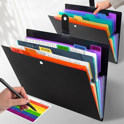7-Grid Rainbow Expanding File Folder: Keep Your Important Documents Organized at Home or School! - Renee Lane Company
