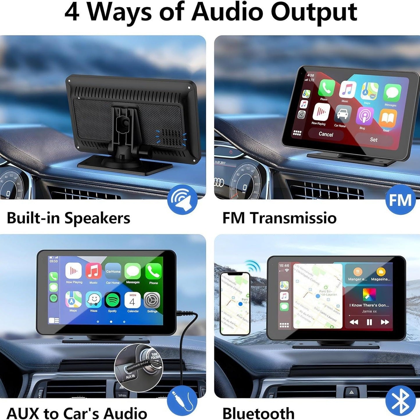 7-inch wireless Carplay portable car Bluetooth MP5 player multimedia Android projection navigation device - Renee Lane Company