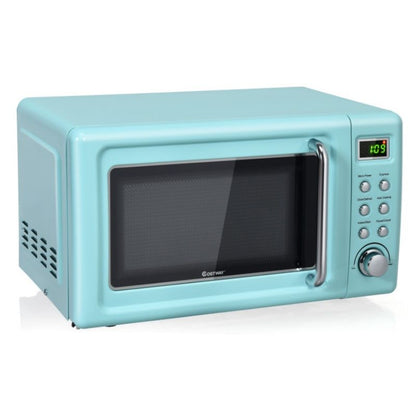 700W Retro Countertop Microwave Oven with 5 Micro Power and Auto Cooking Function - Renee Lane Company