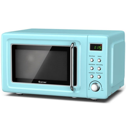 700W Retro Countertop Microwave Oven with 5 Micro Power and Auto Cooking Function - Renee Lane Company