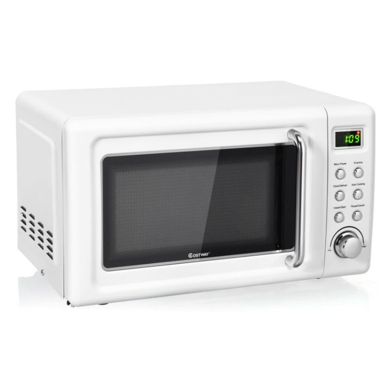 700W Retro Countertop Microwave Oven with 5 Micro Power and Auto Cooking Function - Renee Lane Company